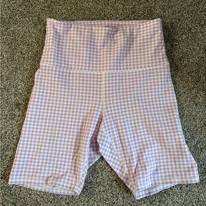 Sincerely Jules X bandier Lavender Gingham bike shorts